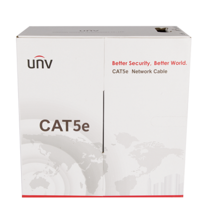 1000 ft Cat5e UTP Solid Cable – White, 24 AWG, 350 MHz