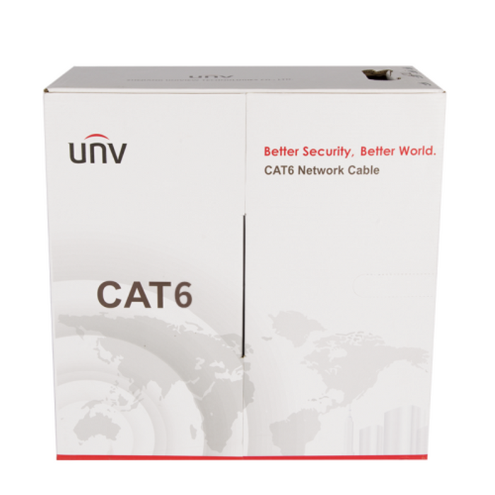 1000 ft Cat6e UTP Solid Cable – Black, 600 MHz