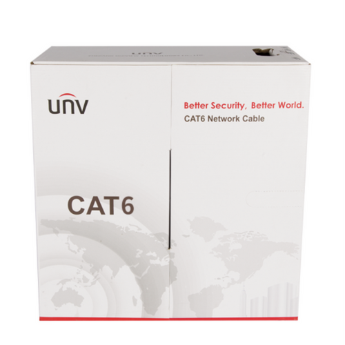1000 ft Cat6e UTP Solid Cable – Black, 600 MHz