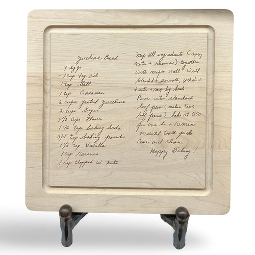 12x12 artisan recipe board — personalized wooden cutting board, housewarming and wedding gift