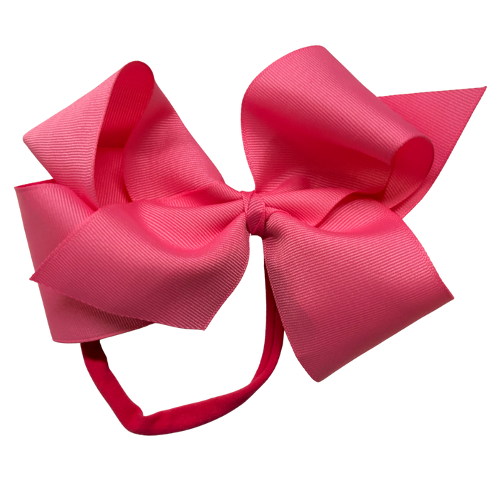 1/4" Nylon Pantyhose Headband W/Signature Grosgrain Bow