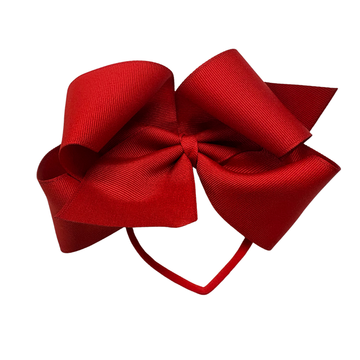 1/4" Nylon Pantyhose Headband W/Signature Grosgrain Bow