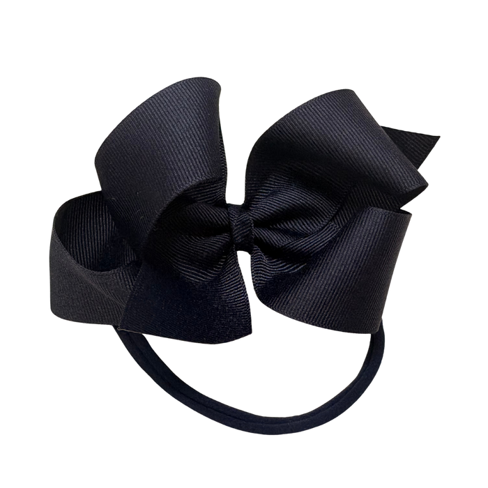 1/4" Nylon Pantyhose Headband W/Signature Grosgrain Bow