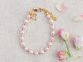 14K Gold-Plated Pink Pearl Baby Heart Bracelet Kids Jewelry