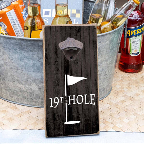 19th Hole bottle opener — fun golf gift for him, housewarming gift