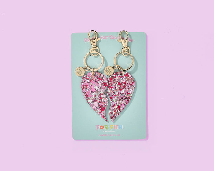 2-Piece Keychain Set - Heart Halves