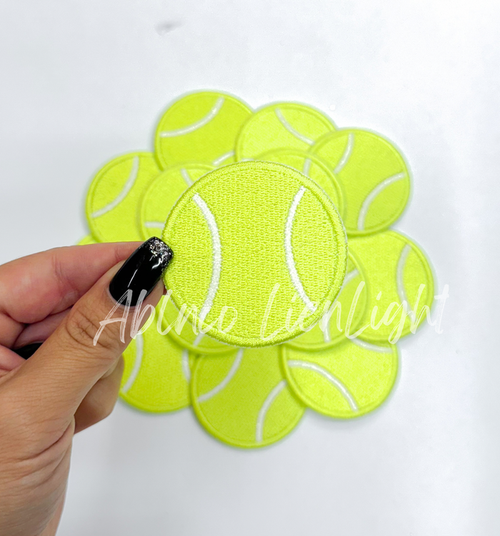 2” tennis ball glitter embroidery patch iron on