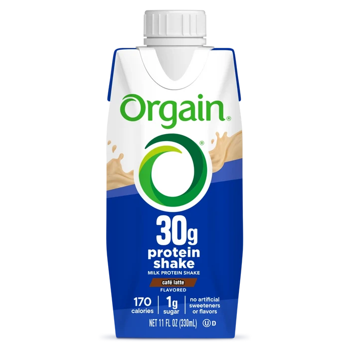 Front 30g protein shake cafe latte flavor single serving