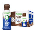 Bottle and Box for the Orgain 38g Protein Shake in Chocolate Fudge flavor in the 12 pack size