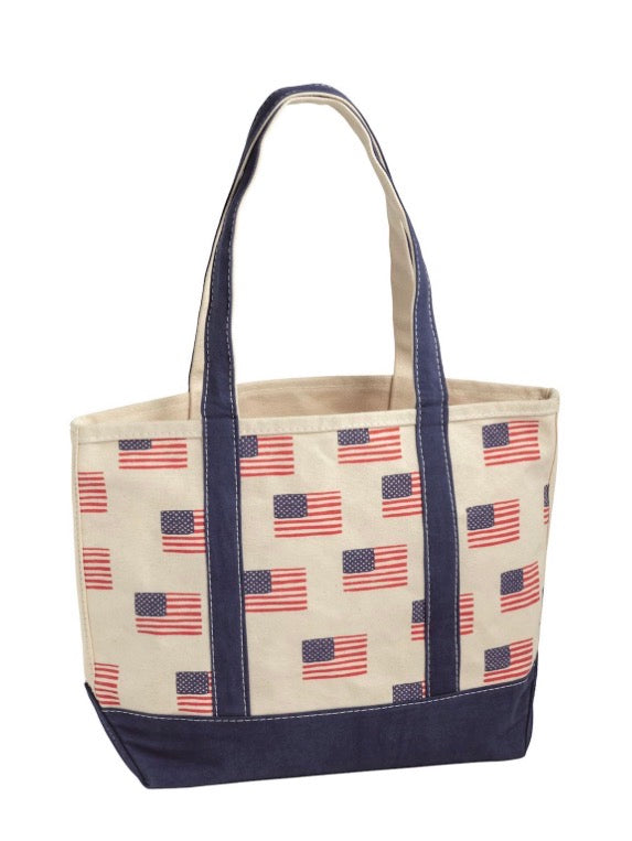 American Flag Canvas Tote Bag – Patriotic Everyday Carryall | Red, White & Blue Gift