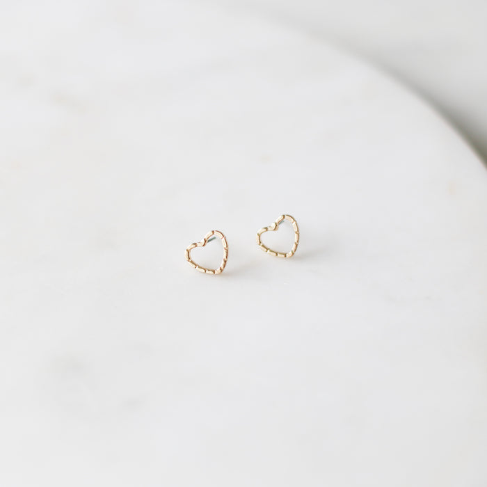 Amour post earrings — delicate gold jewelry, Valentine's Day and birthday gift for her
