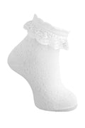 Ankle socks with lace white — sweet baby and toddler socks, baby shower gift