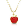 Apple pendant necklace — children's jewelry, back to school and teacher gift