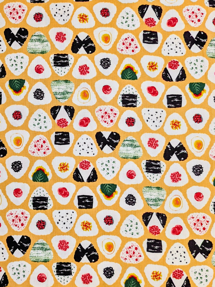 Asano - Onigiri Line Cotton Oxford Fabric - Yellow REMNANT