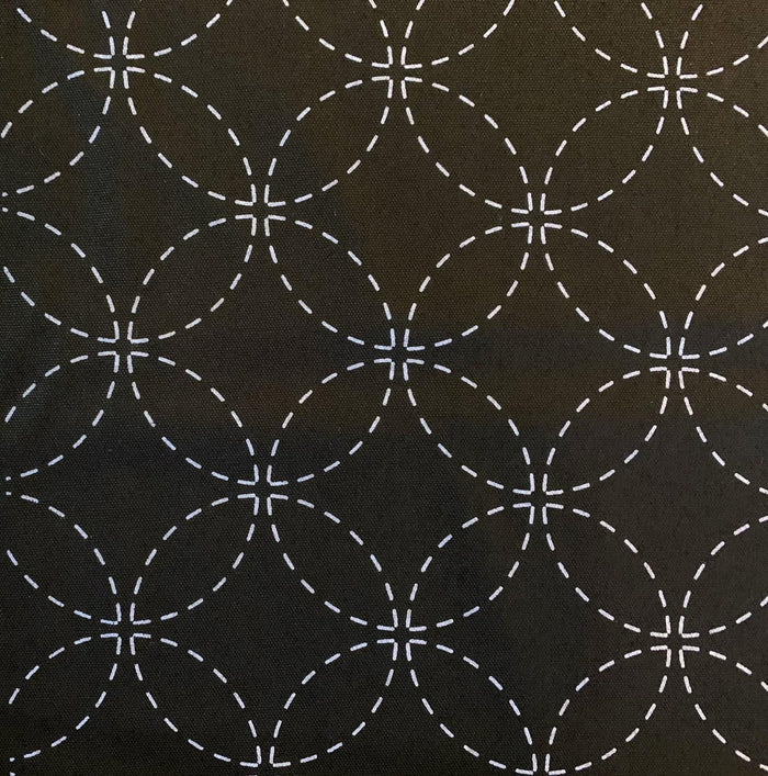 Olympus - Shippou Pre-Printed Sashiko Cotton Fabric - Black