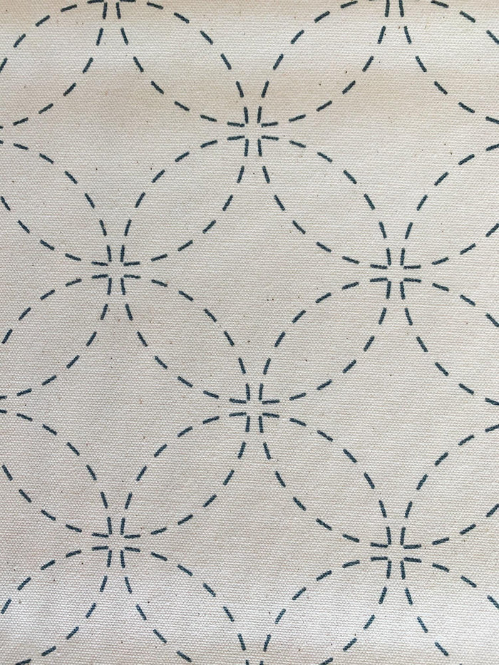 Olympus - Shippou Pre-Printed Sashiko Cotton Fabric - Ivory White