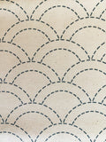 Olympus - Waves Pre-Printed Sashiko Cotton Fabric - Ivory White
