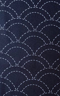 Olympus - Waves Pre-Printed Sashiko Cotton Fabric - Navy