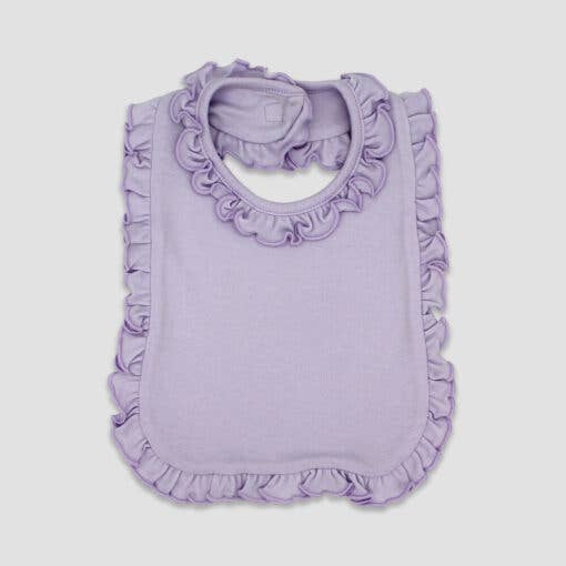 Baby Girl  2-PLY Blank Bib w/ Ruffle Trim 6-PACK Embroidery