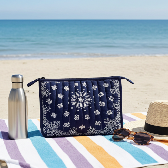 Bandana Print Pouch - Beau Navy