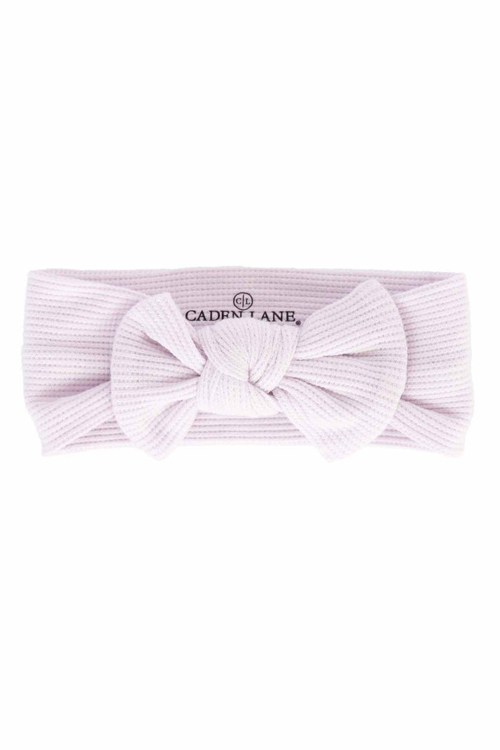 Barely Orchid Bamboo Waffle Knit Large Bow Headwrap