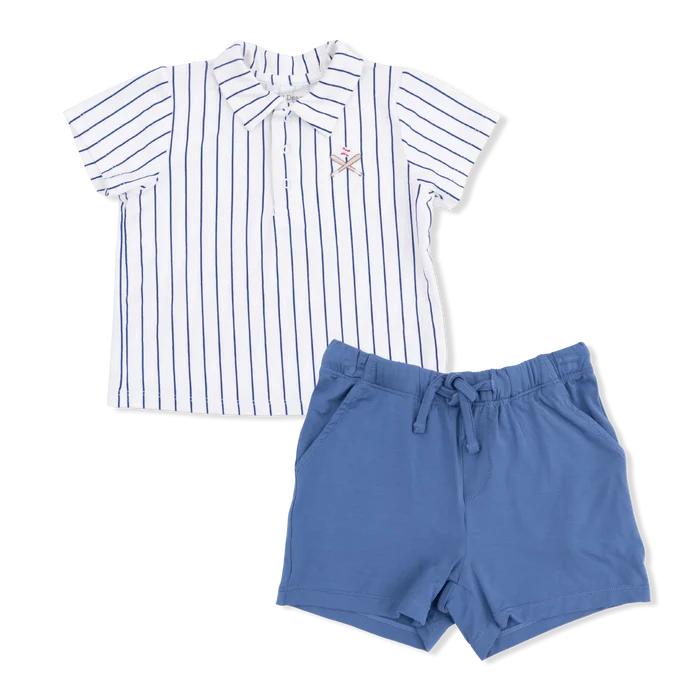 Baseball Stripe Polo with Everyday Short