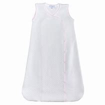 Basket weave quilted baby sack pink trim — cozy baby clothing, baby shower gift