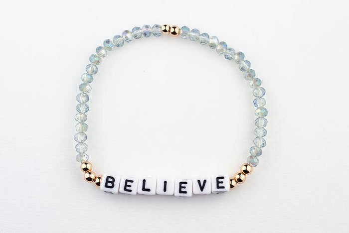 Believe bracelet — inspirational faith jewelry, birthday and holiday gift