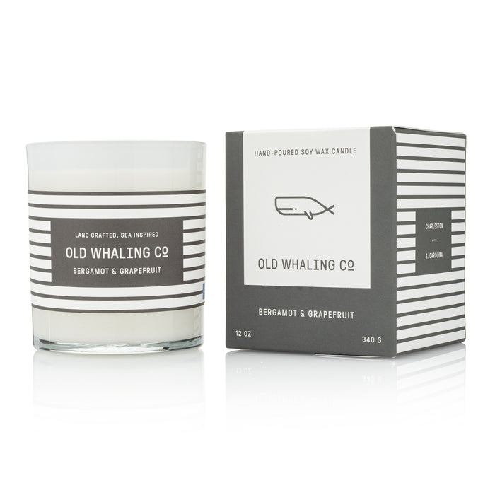 Bergamot & Grapefruit Candle and packaging on white background