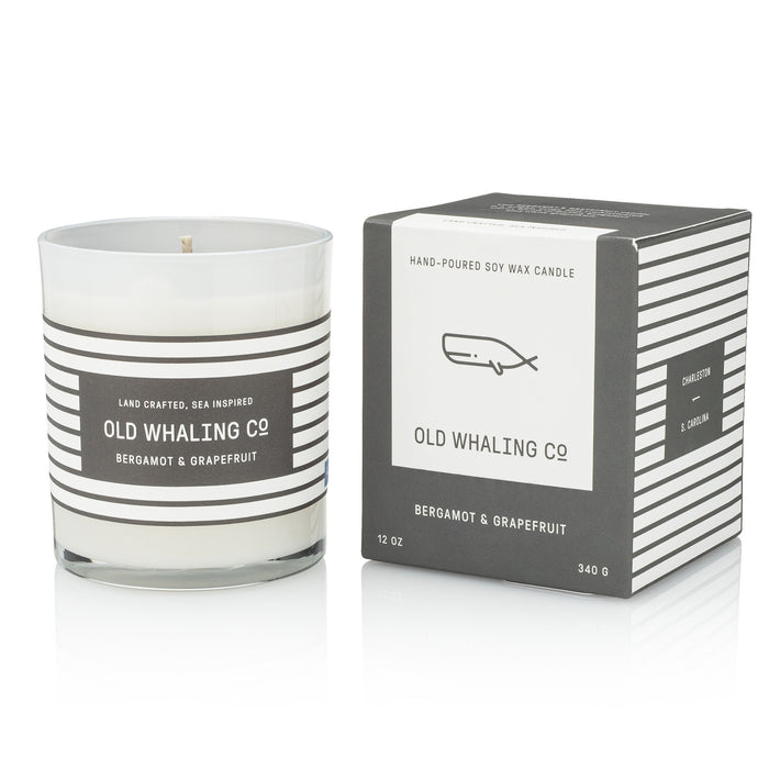 Bergamot & Grapefruit Candle and packaging on white background