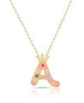 Children's initial pendant necklace — personalized jewelry, birthday and holiday gift for girls