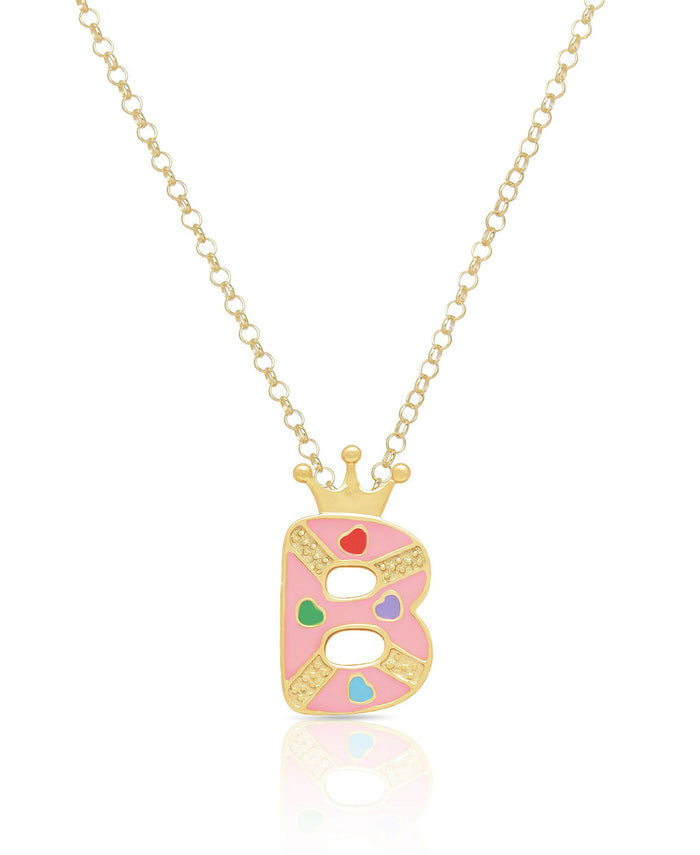 Children's initial pendant — shown on model