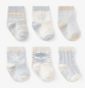 Classic blue non slip baby socks 6 pack — safe baby socks, baby shower gift