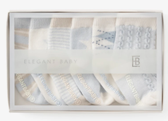 Classic blue non slip baby socks — alternate view showing full pack