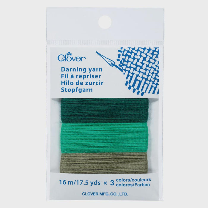Clover Japanese Darning Yarn 3 Color Assortment #7960 EMERALD