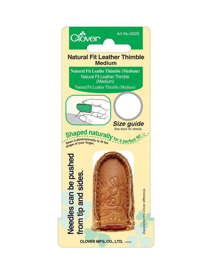 Clover - Natural Fit Leather Thimble - Natural