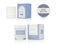 Coastal Calm Shower Bundle featuring Shower Steamer, 8oz Body Butter, Candle