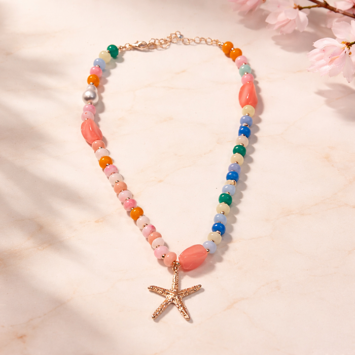 Coastal Candy Starfish Beaded Necklace