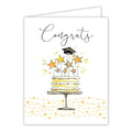 Congrats Cake with Stars and Grad Cap Greeting Card