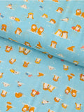 Cosmo - Little Otters Cotton Double Gauze Fabric - Blue