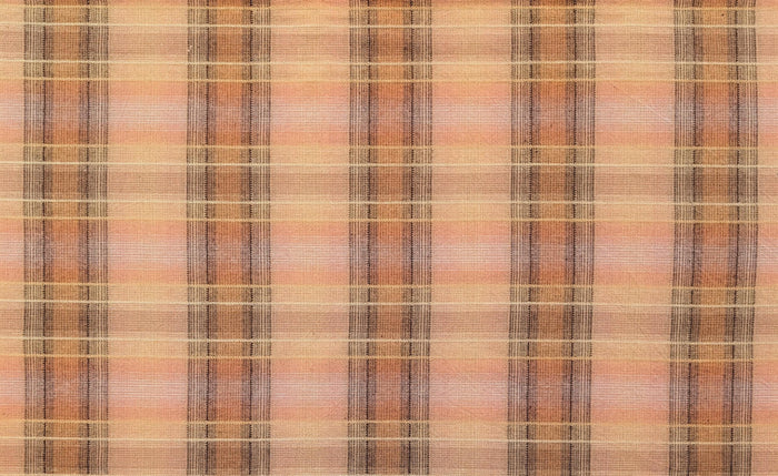 Cosmo plaid Japanese yarn dyed cotton taupe fabric AY77000-4 B beige & pink