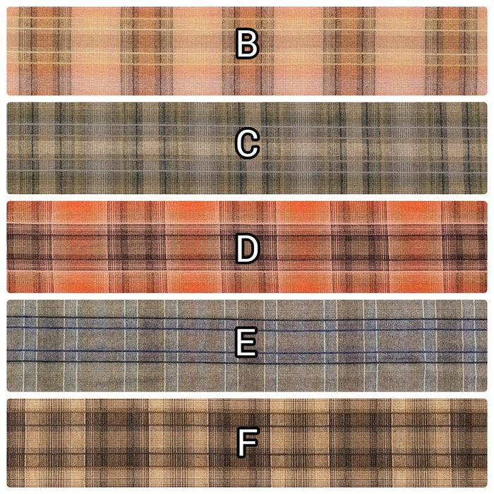 Cosmo plaid Japanese yarn dyed cotton taupe fabric AY77000-4 E gray & blue