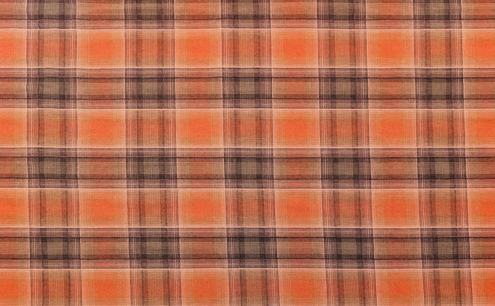 Cosmo plaid Japanese yarn dyed cotton taupe fabric AY77000-4 D red & gray