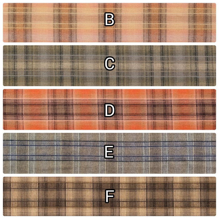 Cosmo plaid Japanese yarn dyed cotton taupe fabric AY77000-4 D red & gray