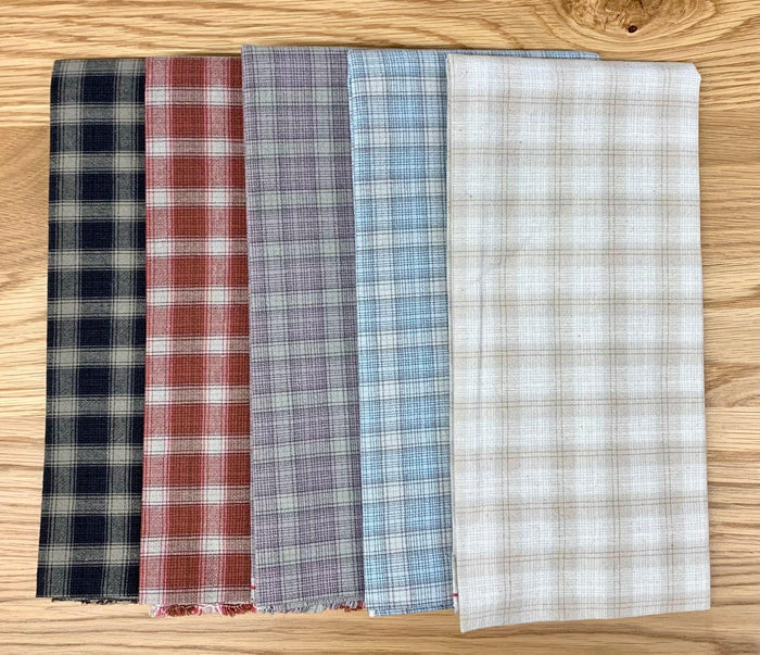 Cosmo - PRE-CUT Half Meter Small Plaid Yarn Dyed Cotton Taupe - Mixed Colors