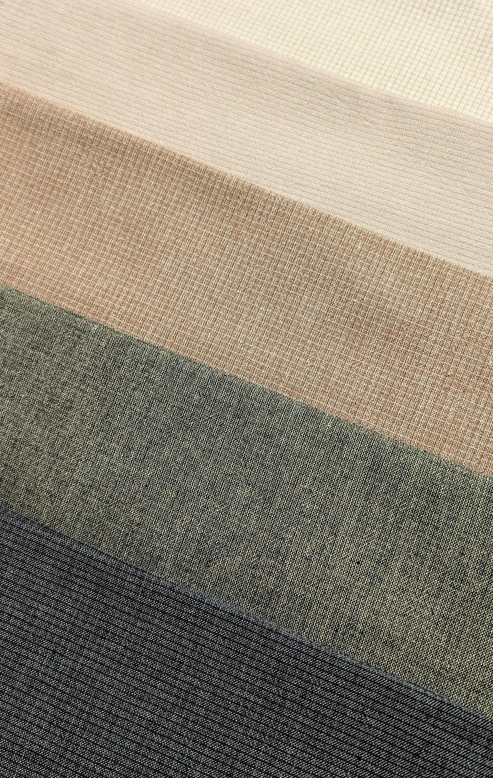 Cosmo - PRE-CUT Small Grid Yarn Dyed Cotton Taupe - Mixed Colors