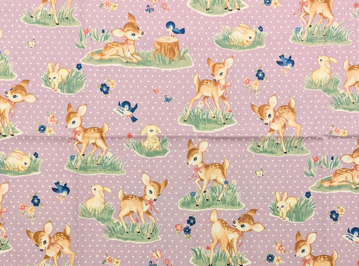 Cosmo - PRE-CUT Un/Nö Delightful Deer Cotton Fabric - Purple