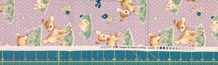Cosmo - PRE-CUT Un/Nö Delightful Deer Cotton Fabric - Purple