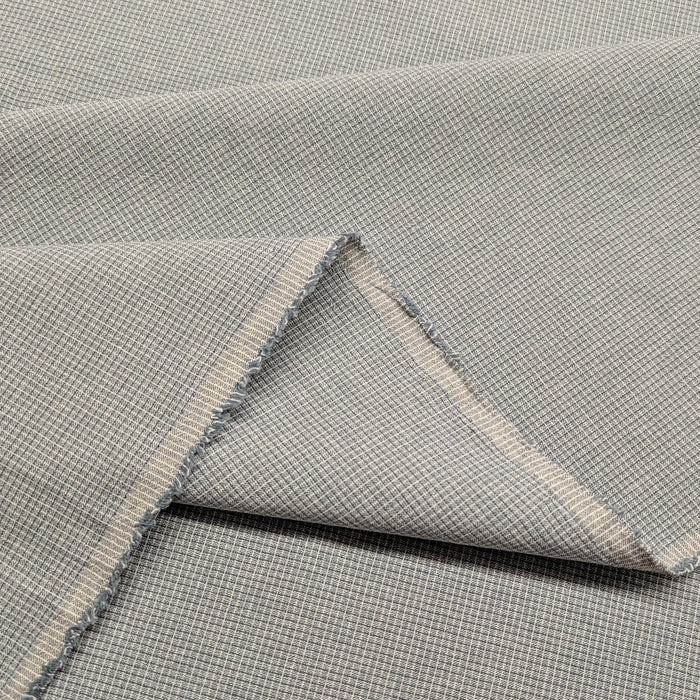 NEW Cosmo Small Grid Japanese yarn dyed cotton fabric AY20180H-1 D light blue