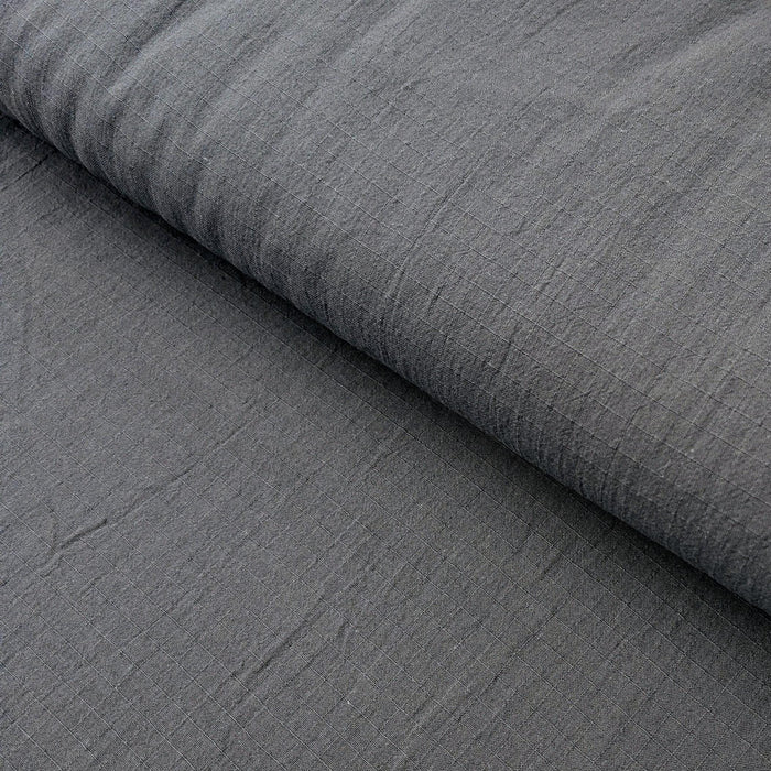 NEW Soft Gridded Dobby Cosmo Japanese cotton linen fabric AD-5747 266 gray blue